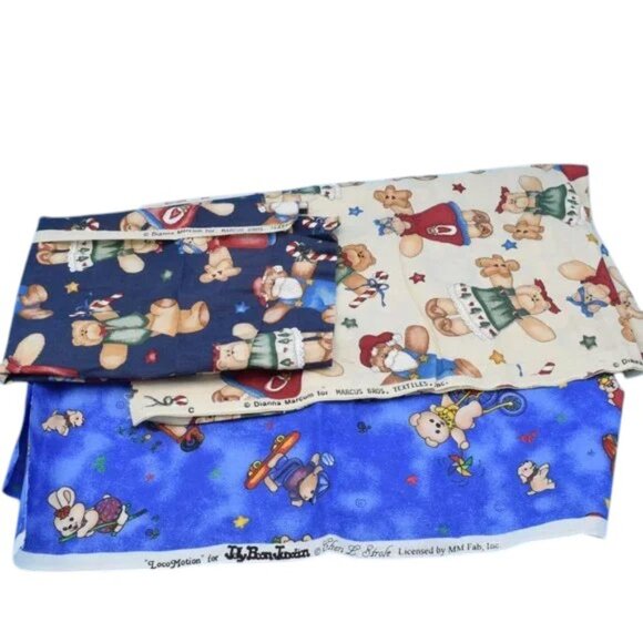 NWOT Vintage Teddy Bear Quilting Fabric Collection Jelly Bean Junction D Marcum - Picture 5 of 5